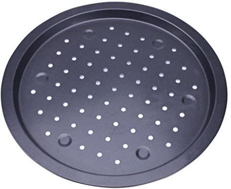 Pratica teglia per Pizza con Fori, teglia Antiaderente per Pizza, teglia Rotonda in Acciaio al Carbonio Pesante, utensile per la Cottura della Pizza
