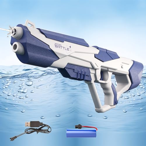 Wasserpistole Elektrisch,Automatische Wasserspritzpistole für Erwachsene Kinder,8-10 M Großer Reichweite Wasserpistole Spielzeug,Hoher Kapazität Wasserpistole,Sommerspielzeug (Space Blue)