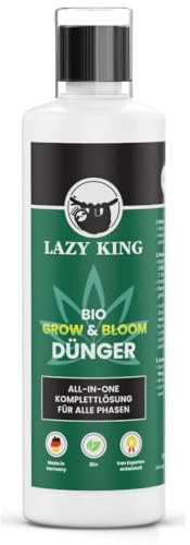 Premium BIO Grow & Bloom Dünger - Für optimalen Wachstum & Blüte - Einfache Dosierung - Indoor & Outdoor - Organischer NPK Dünger von LAZY KING - Für alle Wachstumsphasen - 500 ml