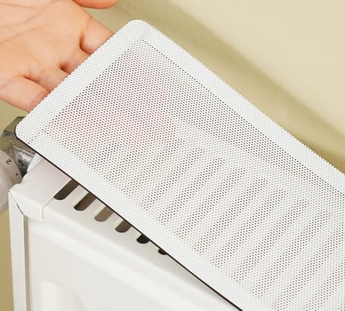 Cozomiz Heizkörperabdeckungen Magnetische PVC Heizkörper Staubschutzabdeckung Staubfilterabdeckung für Heizkörper, Heizkörperverkleidung für Heizung Abdeckung für Raumheizung 80cm L x 15cm B Weiß
