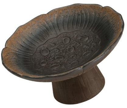 SMASOLO Assiette Céramique Lotus Rétro Plat de Fruits Créatif Décoration de Desserts et Snacks pour Fruits Biscuits et Gâteaux Pratique et Facile à Nettoyer