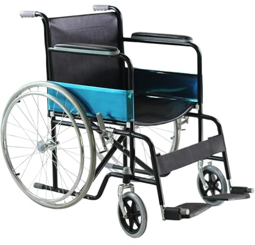 Silla de ruedas plegable ligera para adultos y niños, silla de ruedas portátil de viaje con freno de mano, marco de aleación de aluminio para un fácil transporte