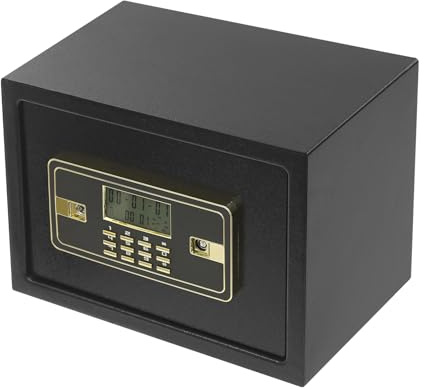 Safe Tresor Feuerfest, Doppelschloss-design, Möbeltresor Mit Zahlenschloss, 22 L Fassungsvermögen, 8.03 Kg, Schwarz, Für Die Aufbewahrung Aller Arten Von Wertgegenständen Wie Schmuck