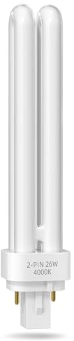 TobeBright Lampadine Tubolari PLC G24d-3 a 2 Pin 26W, Lampada a Risparmio Energetico con 2U Bianco Naturale 4000K Lampada PLC 840 Non Dimmerabile per Ufficio, Cucina, Camera da Letto(1 Pezzo)