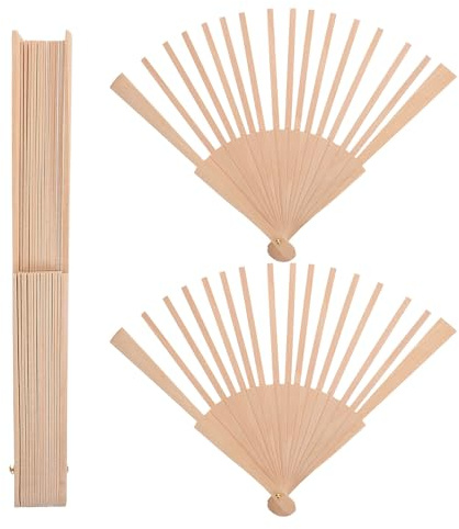 Cadre Éventail Pliant en Bois Brut 23cm 3 Pièces Style Ancien
