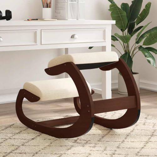 Genérico Taburete Rodillas Madera contrachapada Abedul Crema 55x84x55 cm