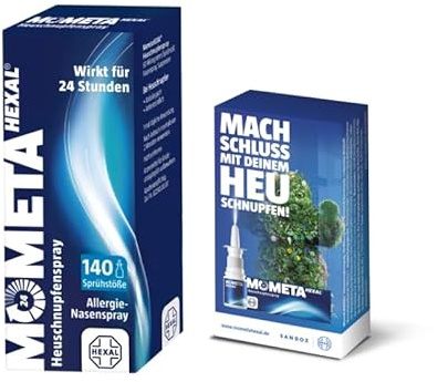 MometaHEXAL® Das blaue Allergiespray gegen Heuschnupfen - nur 1x täglich | 140 Sprühstöße + Taschentücher
