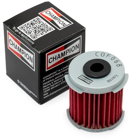 champion ölfilter für roller daelim 125 ns 1998-2005 cof068 neu | Höhe 49 mm, Ø 41 mm, Material Metall, Papier, rund, texturiert kompatibel mit Daelim NS II 125, Daelim S2 125 Fi