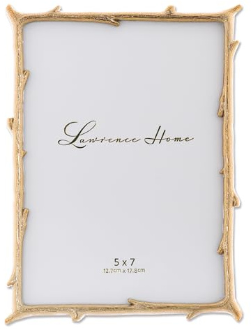 Lawrence Frames 712557 5x7 Gold Metal Natural Branch Design Picture Frame