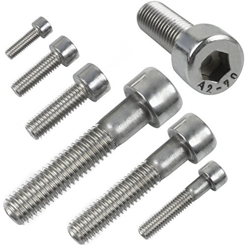 Stahlia Zylinderkopfschrauben M8 x 20 mm Edelstahlschrauben (50 Stück) Vollgewinde Innensechskant Maschinenschrauben Zylinderschrauben Schrauben Set