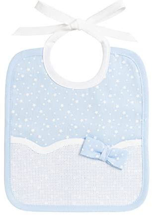 Filet - Weiches Lätzchen, ganz aus weicher Baumwolle mit einem Aida-Einsatz zum Sticken, ideal für Babys und Kleinkinder, 100% Made in Italy