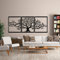 BAUPOR Baum des Lebens aus Metall, Wanddekoration, 3D-Metallskulptur, für Haus, Büro, Schlafzimmer, Wohnzimmer, Außendekoration, großes 3er-Set, Schwarz, 144 x 60 cm