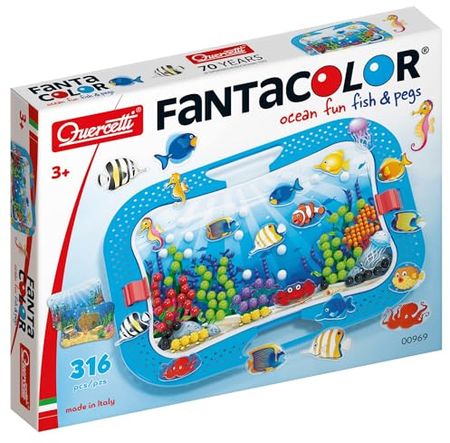 Quercetti - Ocean Fun Fish & Pegs - Stecker, 36 x 6 x 28cm