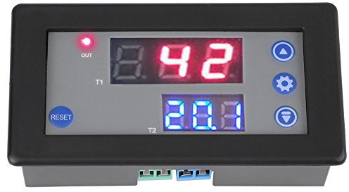 10A Relé de Retardo de Temporización DC 12V Módulo de Relé de Retardo de Temporización Ciclo Temporizador LED Digital Pantalla Dual