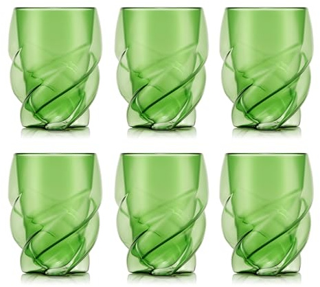 Bodum Doppelwandige Gläser 6er-Set PAVINA PARIS Transparent Grün – 270 ml Tassen – Spülmaschinenfest Thermobecher – Mundgeblasenes Borosilikatglas
