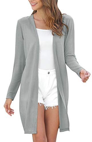 MessBebe Cardigan Mujer Largos Camisa Chica Rebeca Largo Sexy Chaqueta de Punto Delgada para Mujer Fiesta Casual Citas Primavera Verano Otoño