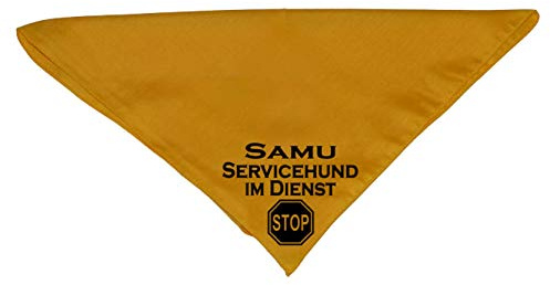 Hundehalstuch Servicehund im Dienst mit Wunschname Stop