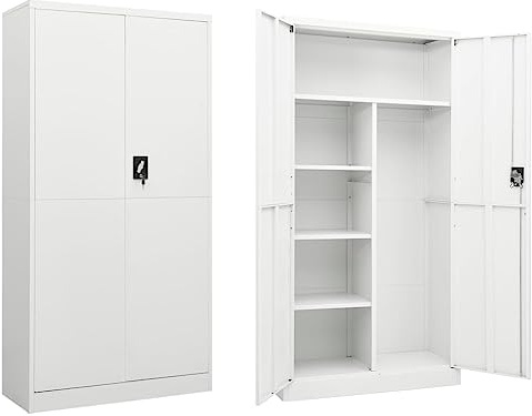 vidaXL Schließfachschrank Weiß 90x40x180 cm Stahl