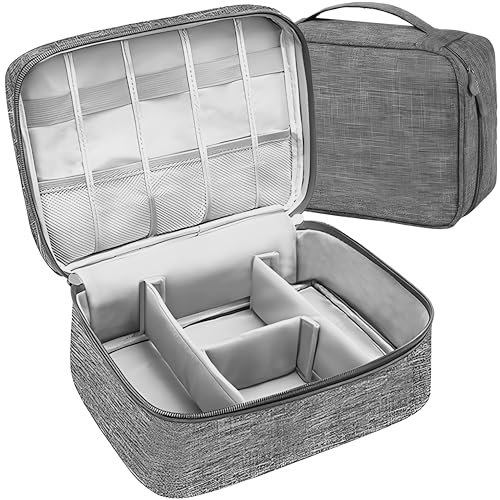 Retoo Elektronik Tasche Organizer Kabeltasche Reise Elektronische Zubehör Case Travel Festplattentasche für Powerbank Kabel Akku Karte Handy Ladekabel Ladegerät Stoßfest Handhaben Grau