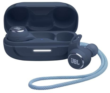 JBL Reflect Aero Auriculares con tecnología True Adaptive Noise Cancelling, resistentes al agua, batería de 8 horas, en azul