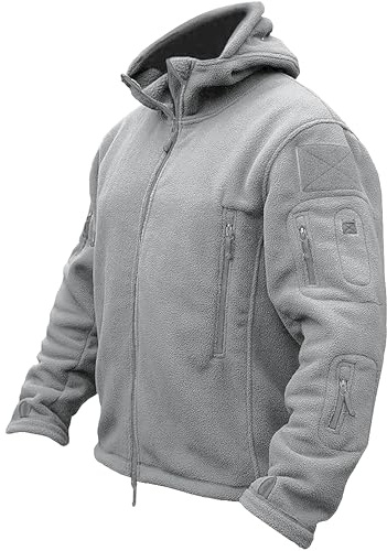 TACVASEN Chaqueta Polar Hombre con Capucha Militar Resistente al Viento
