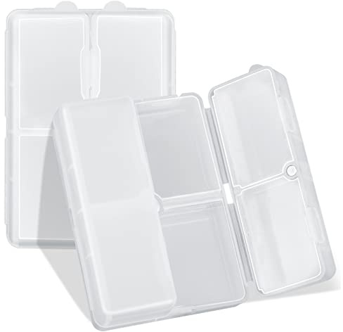 FYY Daily Pill Organizer/Case, 7 Compartments Portable, [Folding Design] Large Travel Pill Box for Purse Pocket to Hold Vitamins,Cod Liver Oil,Supplements and Medication-Clear | Easy to Use, Privacy Protection,Magnetic Foldable Large Pill Case for Purse or Pocket to Hold Vitamins,Supplements,Medication