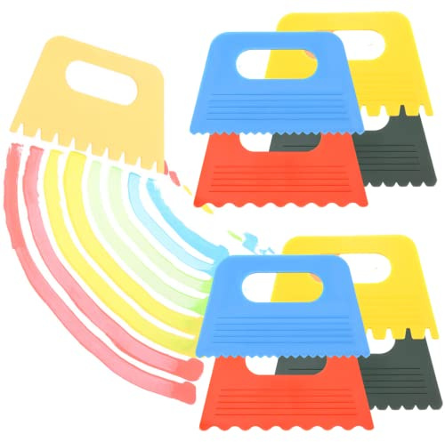 Art Paint Scraper Tool, 8Pcs Plastic Scraper Tool Non Scratch, Painting Accessories for Art Crafts, DIY Graffiti & Canvas Projects