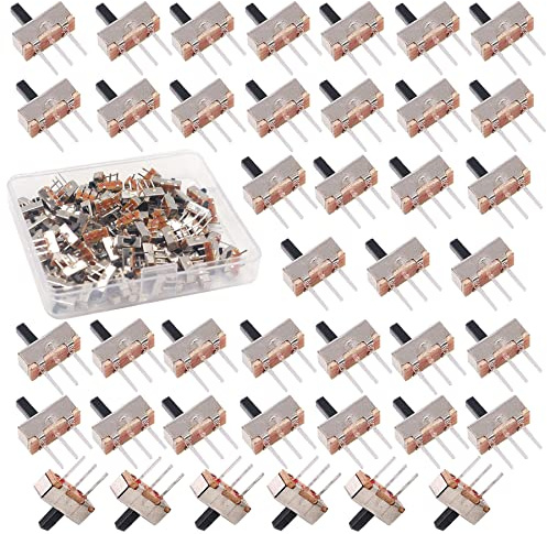 HUAZIZ 200 Pezzi SPDT Micro Interruttore a Scorrimento Verticale SS-12D00 3 Pin 2 Posizioni 0,5A 50V 1P2T 3 Pin Interruttore A Levetta PCB Pannello Mini Verticale Interruttore Scorrevole