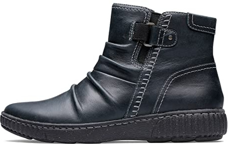 Clarks Collection Women's Caroline Orchid Ankle Boot, Black Leather, 8.5 Medium US