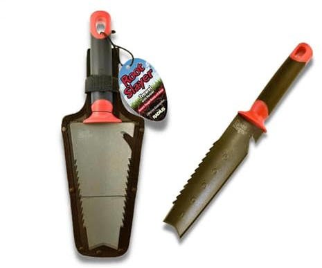 Venteo - RootSlayer à main + Couteau de sol à main/lame dentelée - Outils de jardin indispensables multifonctions