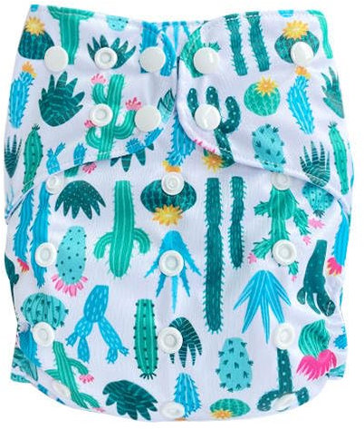 Pannolino da piscina per neonato, impermeabile e regolabile, lavabile riutilizzabile, ecologico, comfort per neonati o bambine (Cactus - 1 unità)