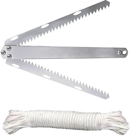 Bustlwor Aquatiques Coupe-Herbes pour Lacs, Eau Coupe-Herbe en Acier Inoxydable, Coupe-Herbes Aquatiques, pour l'enlèvement des Plantes Aquatiques dans Les étangs ou Les Aquariums (Corde de 20 M)