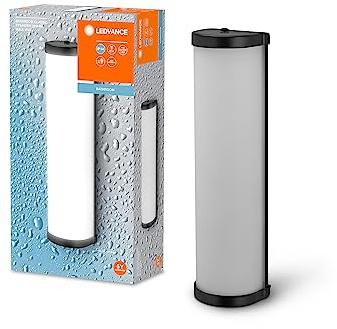 LEDVANCE BATHROOM CLASSIC CYLINDER Badezimmer-Wandleuchte 320mm, schwarz, E14-Sockel, kann mit smarter Lampe bestückt werden, hochwertige Verarbeitung, Zylinderform, IP44 Schutzklasse