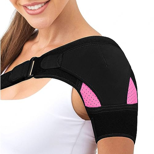 EvAnem Soporte de Hombro de Compresión para Hombres y Mujeres, Soporte de Neopreno para El Manguito Rotador, Soporte de Hombro para Aliviar El Dolor y Prevenir Lesiones para Mujeres y Hombres,A