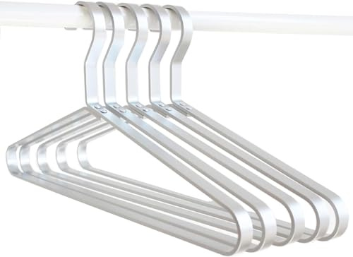 GINTON Grucce,Appendiabiti, Confezione da 5 grucce in Metallo - Grucce Antiscivolo Resistenti e Spesse - Grucce in Alluminio for armadi Domestici