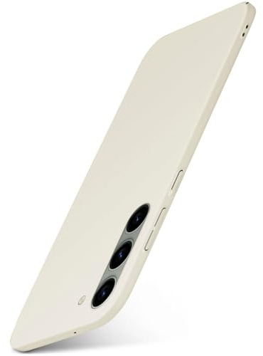 moex für Samsung Galaxy S23 Hülle Ultra Dünn, Schutzhülle mit erhöhtem Kameraschutz, Slim Cover Hardcase Backcover, Dünnste Handyhülle Minimalistisch Alpha Case, Creme