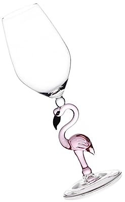 LIFKOME Flamingo Wine Glass 330ml Pink Frosted Glass Cocktail Goblet Creative Bar Drinkware Single Piece
