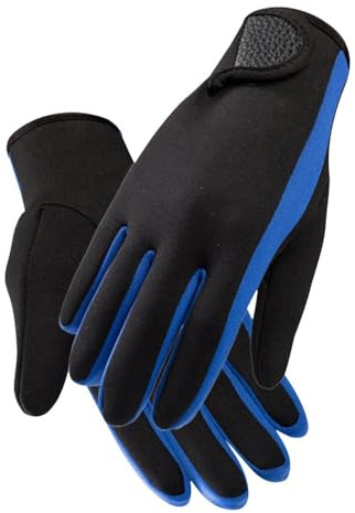 Tauchhandschuhe 1,5 mm Tauchhandschuhe, rutschfest, kältebeständig, Neoprenanzug-Handschuhe, Erwachsene, Damen, Herren, Schnorcheln, Surfen, Wassersport Neoprenhandschuhe ( Color : Blue , Size : S )
