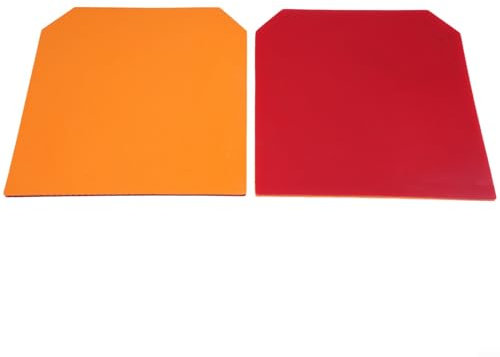 Goma de tenis de mesa premium con esponja, paquete de 2, superficie adhesiva, excelente flexibilidad y control, disfruta de la diversión del tenis de mesa, rojo o negro (rojo)