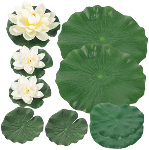 Zerodeko 3sätze Künstliche Lotusblumen Teilig Realistische Simulation Für Teich Pool Und Aquarium Dekoration Pflegeleicht Für Kreative