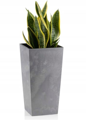 HowHomely Blumentopf Grau 68 x 35 x 35 cm Pflanzkübel Groß Außen - Blumenkübel mit Pflanzkübel Einsatz - Pflanzkübel Rechteckig Betonoptik für Wohnzimmer oder Garten