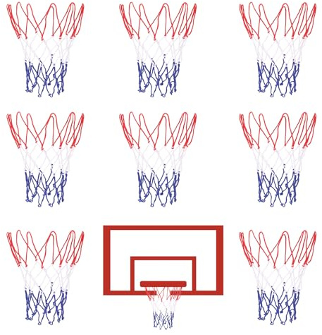 8 Pcs Mini Basketball Nets Replacement for 8-10.25 Basketball Rims with 10 Loops, Nylon Small Basketball Hoop Net Outdoor Indoor Basketball Net for Kids