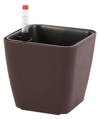 Ailan Pot de Plante à arrosage Automatique pour Garder Les Plantes en pour Bonne santé Jardins Pots de résine de beauté pour Plantes Pots de Fleurs Pots de Plantes, café, 14 * 13 * 10.5
