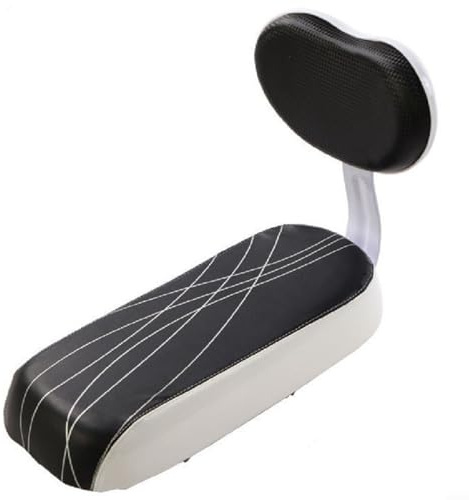 Sileduove Suitable For Adults And Teenagers Bicycle Rear Saddle Seat With Back Rest Bike Back Seat Child Safety Cushion,Including Cushion And Backrest Cycling Parts(white and black saddle)