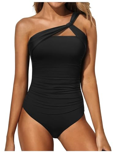 Maillot De Bain Femme 1 PièCe Bustier Maillot De Bain pour Femme Ronde Bikini Asymetrique Maillot De Bain Noir Deux Pieces Maillot Femme Piscine Maillot De Bain Trikini Maillot De Bain Femme