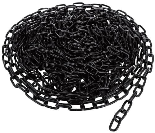 WOPPLXY 8Metres Black Chain - 5MM Heavy Duty Chain Links - Galvanized Steel Welded Link Chain for Swing, Gate, Garage, Security