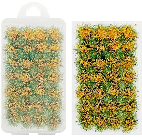 Cayway Static Grass Tuft Orange Blumen Grasbüschel Modellbau Statische Grass Statische Grasbüschel für Miniatur Ornamente Eisenbahn Modellbahn Landschaftsbau Diorama Zubehör
