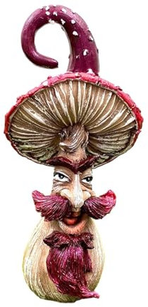 Maciun Gartenskulpturen Statuen, Pilz Garten Harz Dekoration, Lustige Anthropomorphe Pilz Mann Gesicht, Harz Pilz Statuen für Hof, Hof