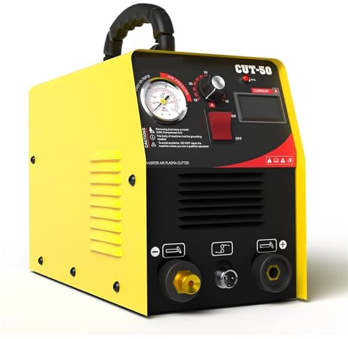 Plasmaschneiden CUT50 Digitaler Panel-Plasmaschneider, tragbare 110/220-V-Plasmaschneidermaschine auf Metall-50-A-DC-IGBT-Wechselrichter mit besserer Schneidleistung