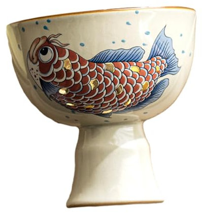 170ml/6oz Grass Ash Gold Glazed Tea Cup, Household Simple Ceramic Tea Cup-High foot cup (box set)